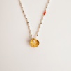 Silver Necklace with Pearl and Coral