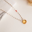 Silver Necklace with Pearl and Coral