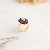 Turmalin ve Turkuaz Taşlı Gümüş Yüzük