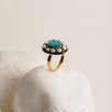 Turkuaz ve İnci Gümüş Yüzük
