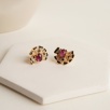 Silver Earrings with Garnet and Zircon