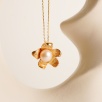 Silver Necklace with Pearl Flower Design