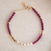 Silver Bracelet with Pearl and Garnet