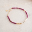 Silver Bracelet with Pearl and Garnet