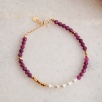 Silver Bracelet with Pearl and Garnet