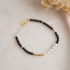 Silver Bracelet with Pearl and Onyx