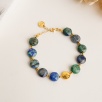 Silver Bracelet with Azurite Stone