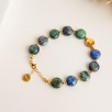 Silver Bracelet with Azurite Stone