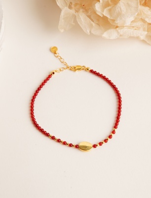 Akik Taşlı Gümüş Bileklik