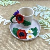 Espresso Cup Set with Poppy Flower