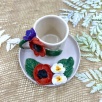 Espresso Cup Set with Poppy Flower