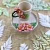 Espresso Cup Set with Pink Flowers