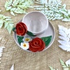 Turkish Coffee Cup Set with Red Roses