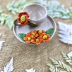 Turkish Coffee Cup Set with Orange Flowers