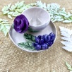 Turkish Coffee Cup Set with Purple Flowers