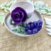 Turkish Coffee Cup Set with Purple Flowers