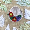 Turkish Coffee Cup Set with Red Flowers
