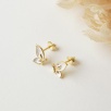 Silver Earrings with Butterfly Design