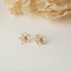 Silver Earrings with Flower Design