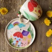 Coffee Mug Set with Colorful Houses