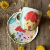 Coffee Mug Set with Colorful Houses
