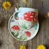 Coffee Mug Set with Mushroom Design