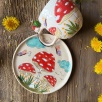 Coffee Mug Set with Mushroom Design