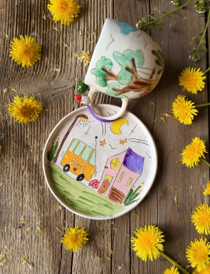 Coffee Mug Set with Ankara Design