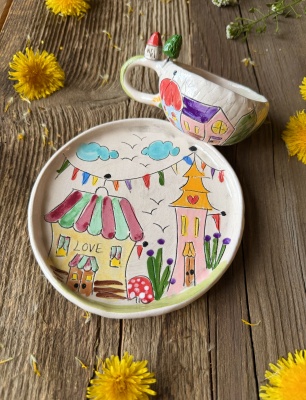 Turkish Coffee Set with Ankara Design