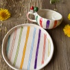 Turkish Coffee Set with Striped Design