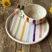 Turkish Coffee Set with Striped Design