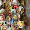 Turkish Coffee Cup Set with Roses