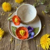 Turkish Coffee Cup Set with Orange Flower