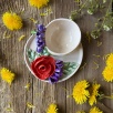 Turkish Coffee Cup Set with Rose Flower