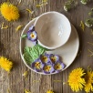 Turkish Coffee Cup Set with Purple Flowers