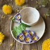 Turkish Coffee Cup Set with Purple Flowers