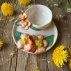 Turkish Coffee Cup Set with Orange Flower