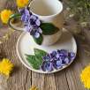 Coffee Mug Set with Purple Flowers