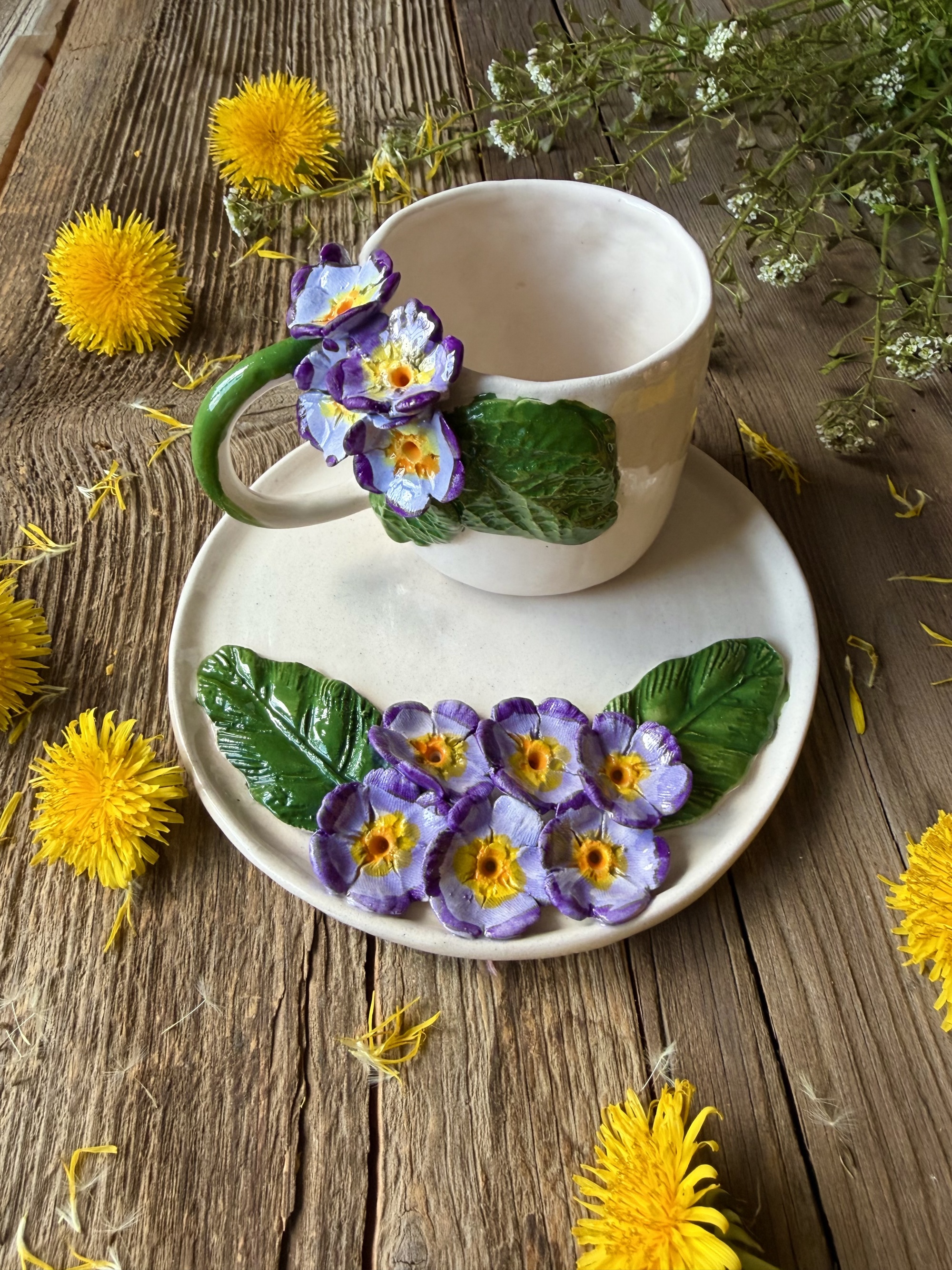 Küçük Çiçekli Kahve Mug Set