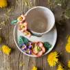Coffee Mug Set with Colorful Flowers