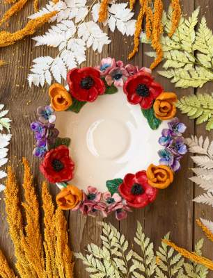 Gelincik Çiçekli Orta Boy Kase