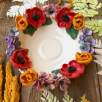 Middle Size Bowl with Poppy Flowers