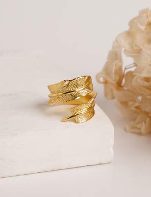 Tüy Tasarım Pirinç Yüzük