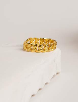 Zincir Tasarım Pirinç Yüzük