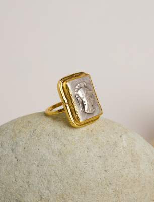 Brass Ring With Coin Design