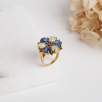 Raw Diamond Silver Ring with Opal, Kyanite