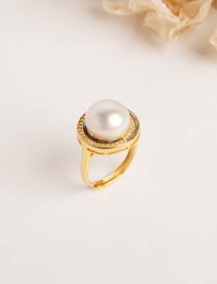 İnci ve Okyanus Sedefi Gümüş Yüzük