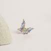 Kelebek Tasarım Mine İşlemeli Gümüş Yüzük