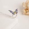 Kelebek Tasarım Mine İşlemeli Gümüş Yüzük