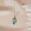 Akuamarin Taşlı 14K Altın Kolye